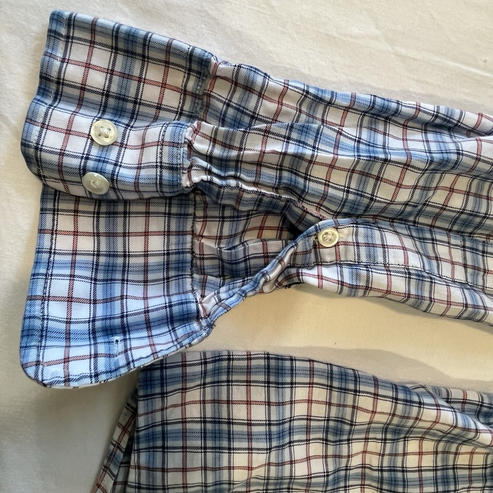 Peter Millar Men's Long Sleeve Button-Up Shirt Size XL Blue Plaid - Picture 9 of 13